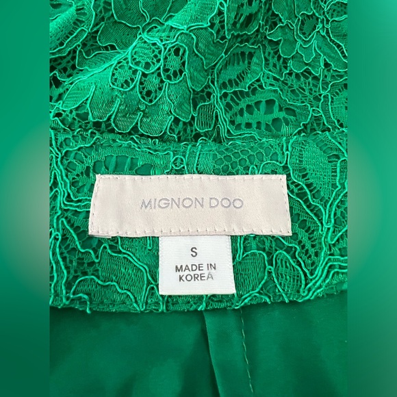 Anthropologie Mignon Doo green lace-veiled pencil skirt - Picture 4 of 6